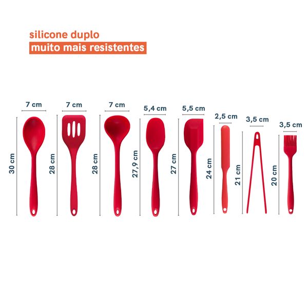 Kit de utensílios de cozinha c/ tábua 11 peças vm - oikos