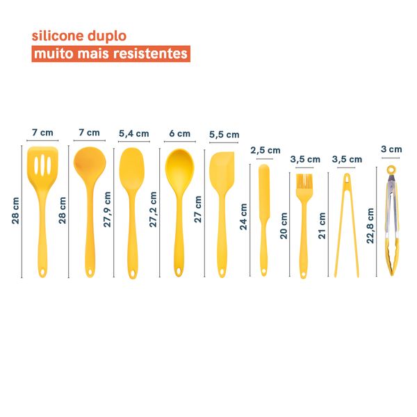 Kit de utensílios de cozinha c/ cesto 10 peças am - oikos