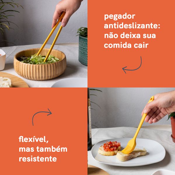 Kit de utensílios de cozinha c/ infusor 5 peças am - oikos