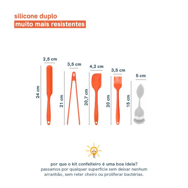 Kit de utensílios de cozinha c/ infusor 5 peças lj - oikos