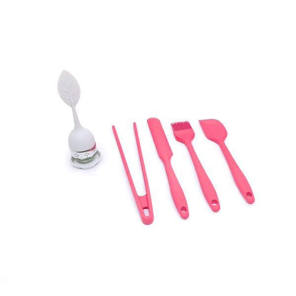 Kit de utensílios de cozinha c/ infusor 5 peças rs - oikos