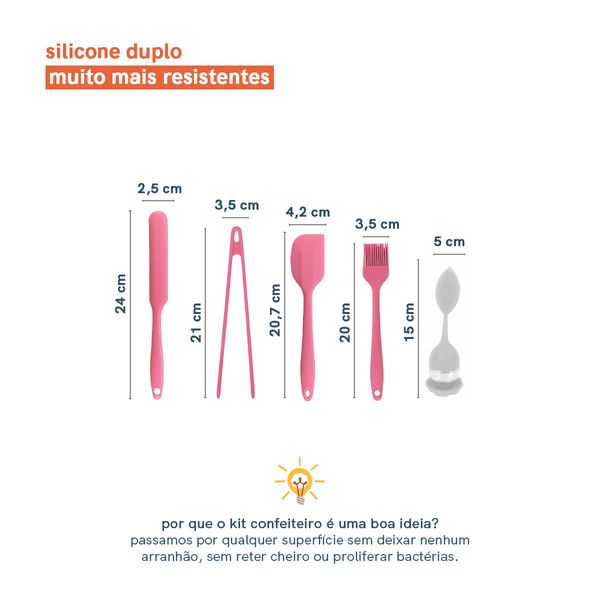 Kit de utensílios de cozinha c/ infusor 5 peças rs - oikos