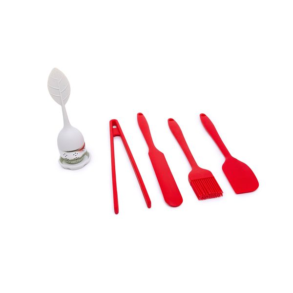 Kit de utensílios de cozinha c/ infusor 5 peças vm - oikos