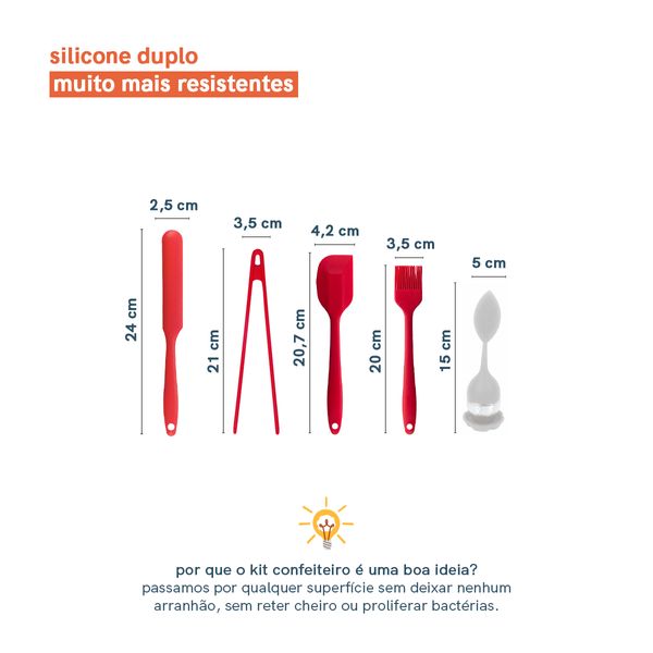 Kit de utensílios de cozinha c/ infusor 5 peças vm - oikos