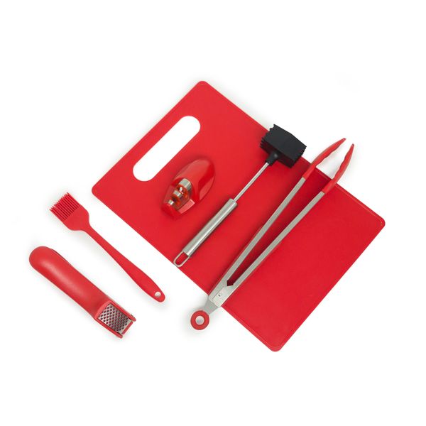Kit utensílios de cozinha p/ churrasco 6 peças - oikos