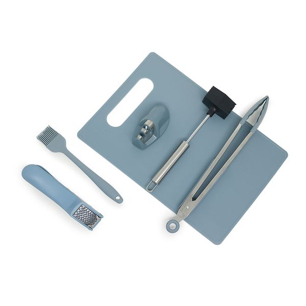 Kit utensílios de cozinha p/ churrasco 6 peças - oikos