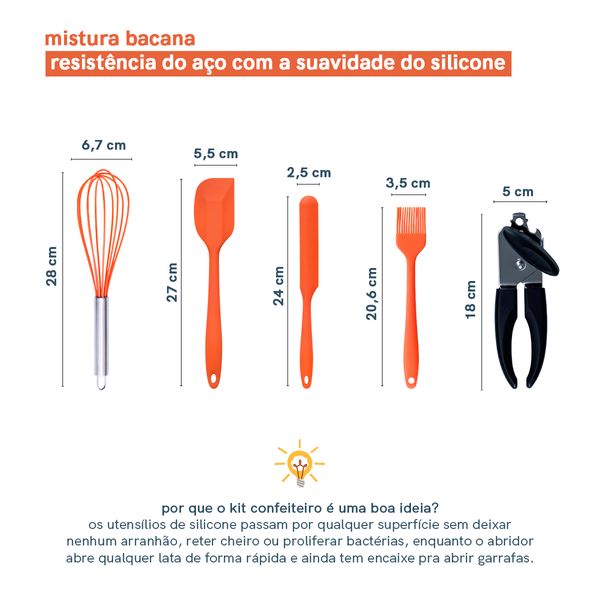Kit confeiteiro c/ 5 peças a - oikos
