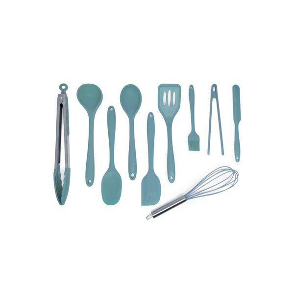 Kit de utensílios de cozinha 10 peças azul - oikos