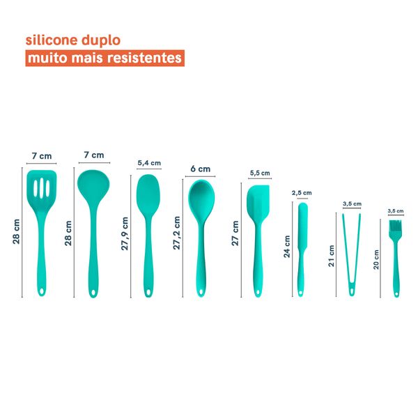 Kit utensílios de cozinha c/ cesto 11 peças - oikos