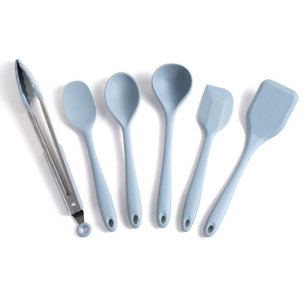 Kit de utensílios de silicone com 6 peças azul - oikos