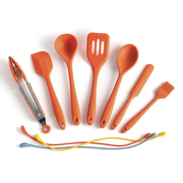 Kit de utensílios de silicone com 8 peças amarrador - oikos