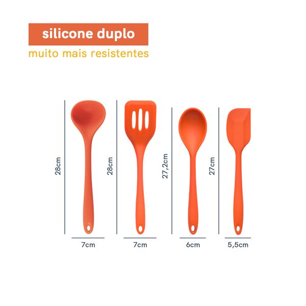 Kit de utensílios de silicone com 8 peças amarrador - oikos