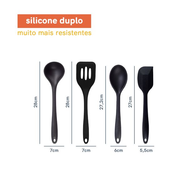 Kit de utensílios de silicone com 8 peças amarrador - oikos