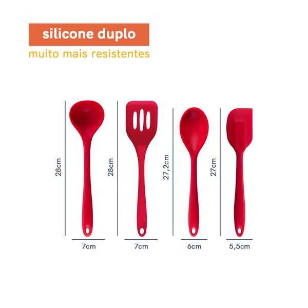 Kit de utensílios de silicone com 8 peças amarrador - oikos