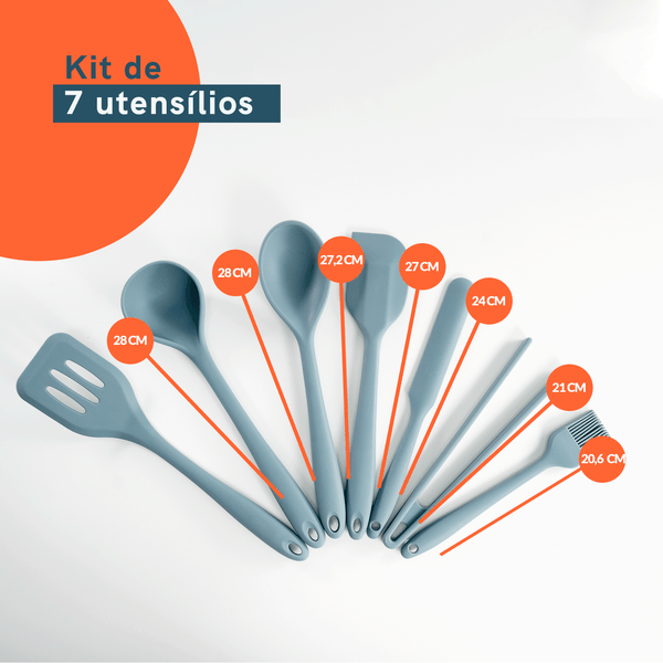 Kit chef variado c/ pegador de silicone 7 peças oikos