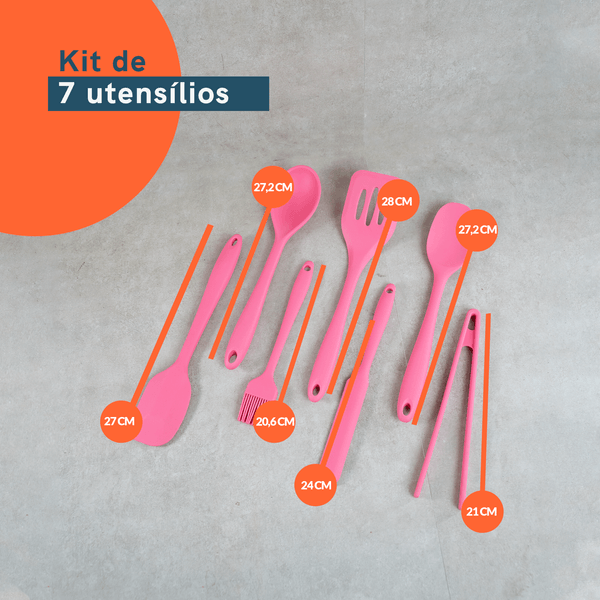 Kit chef variado c/ pegador de silicone 7 peças oikos