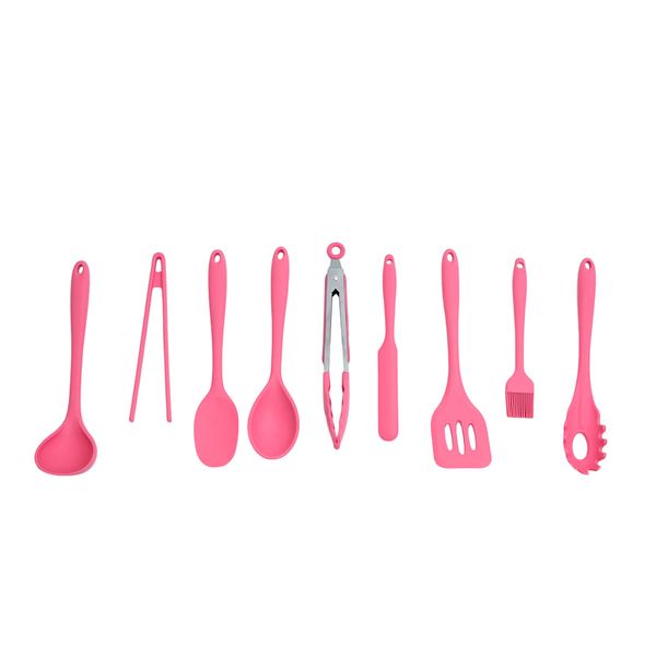 Kit 9 utensílios de cozinha de silicone completo multiuso - oikos