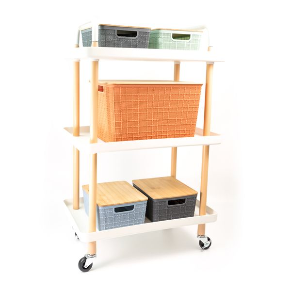 Carrinho multiuso 3 andares arredondado duo - oikos