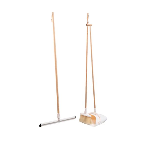 Kit vassoura, rodo e pá off-white - oikos