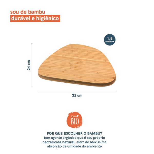 Tábua de corte irregular de bambu 30cm - oikos