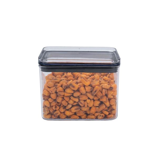 Pote de acrílico 800ml com tampa transparente quadrado empilhável - oikos