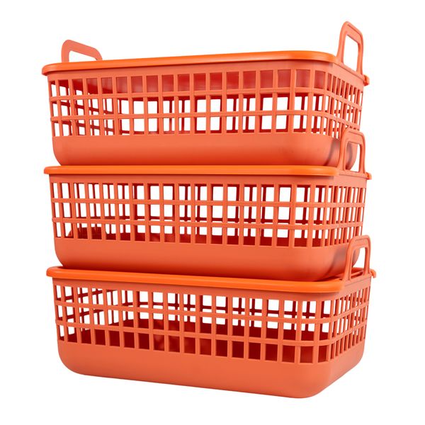 Cesto 9l de plástico pequeno telado com tampa e alças - oikos