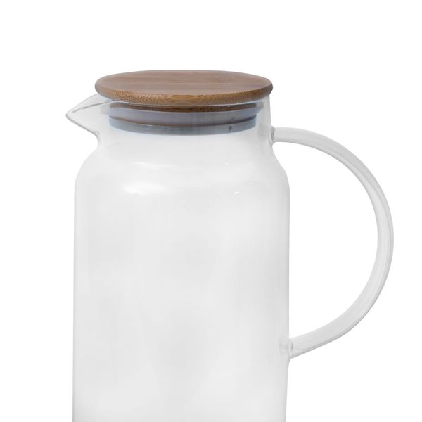 Jarra de vidro com tampa de bambu 2l - oikos