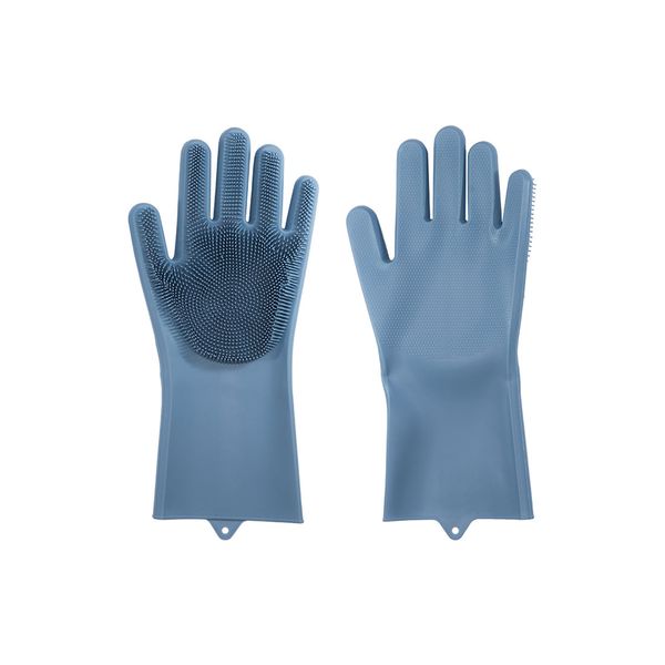 Par de luvas para limpeza azul oikos