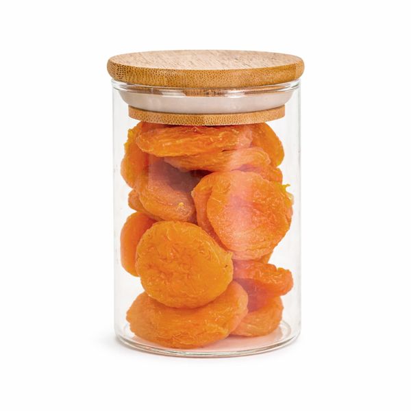 Pote de vidro de mantimentos 250ml c/ tampa de bambu oikos