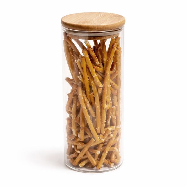 Pote de vidro de mantimentos 450ml c/ tampa de bambu oikos