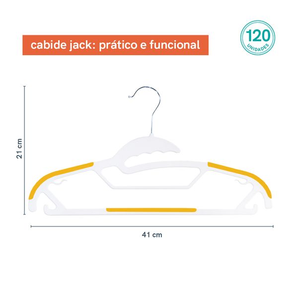 Kit cabide jack amarelo oikos - 120 unidades