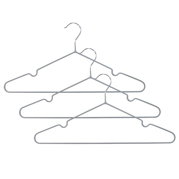 Kit cabide de metal com pvc cinza oikos - 198 unidades