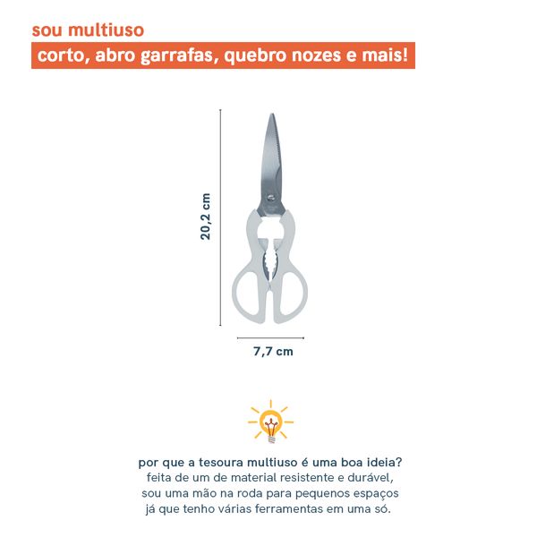 Tesoura culinaria multiuso - oikos