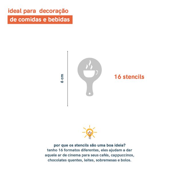 Conjunto de 16 stencils para café oikos