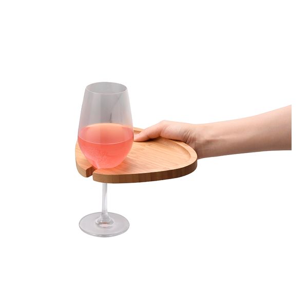 Bandeja arredondada de bambu com apoio para taça - oikos