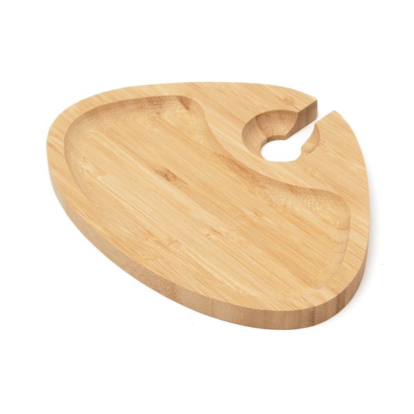 Bandeja arredondada de bambu com apoio para taça - oikos