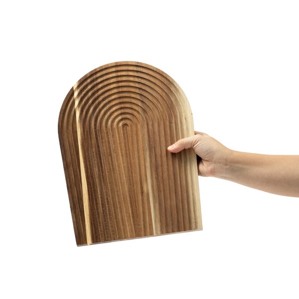 Bandeja de madeira acácia arcos multiuso - oikos