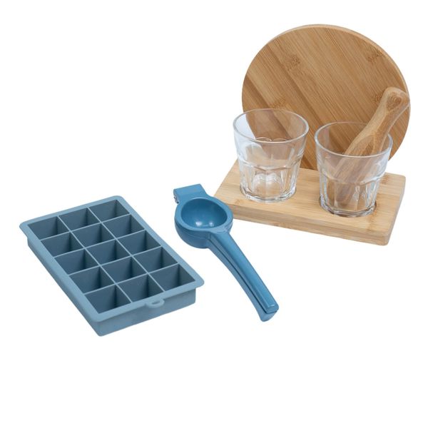 Kit espremedor de limão forma e kit caipirinha 7 pçs - oikos