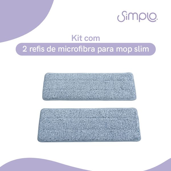 Kit com 2 microfibras para mop slim - simplo