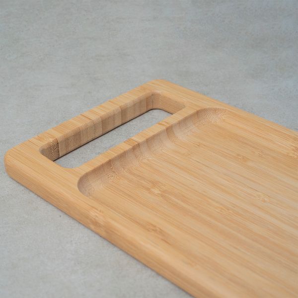 Bandeja retangular em bambu 30cm - oikos
