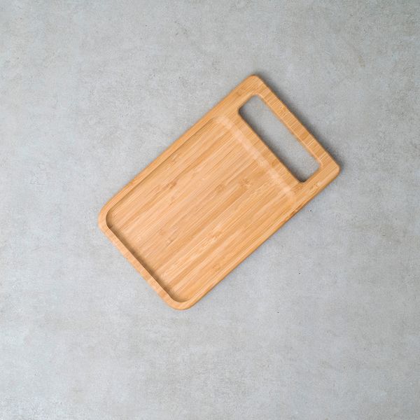 Bandeja retangular em bambu 25cm - oikos