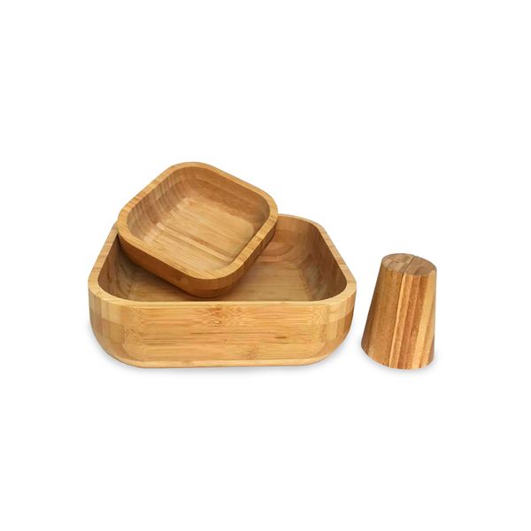 Conjunto de bowl quadrado e saleiro/pimenteiro oikos