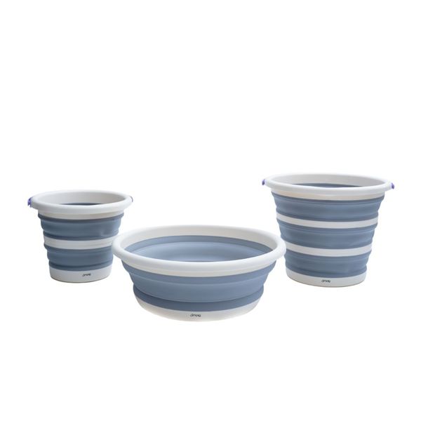 Kit lavanderia 2 baldes dobráveis 5l e 10l bacia 8l simplo