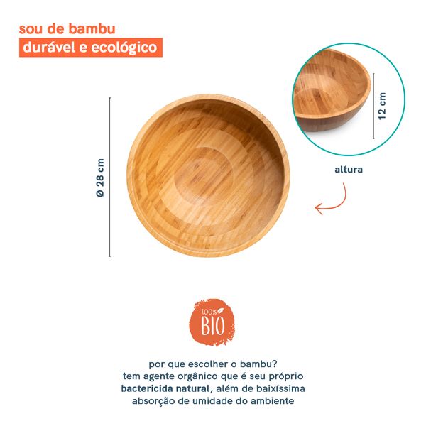 Bowl de salada de bambu - oikos