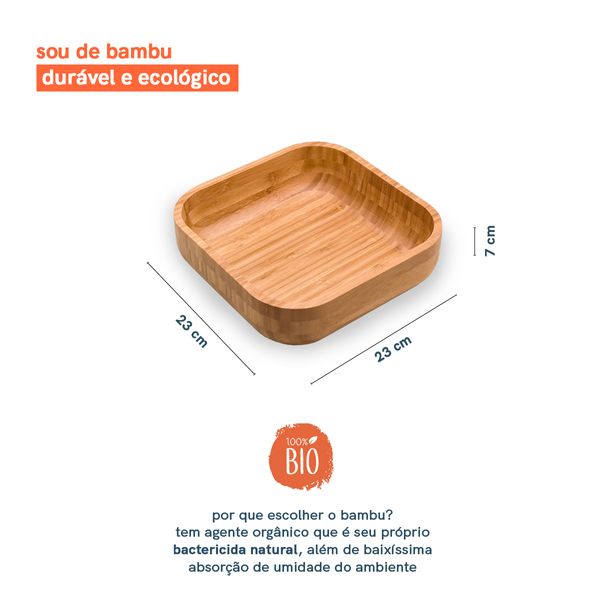 Bowl em bambu quadrado - oikos