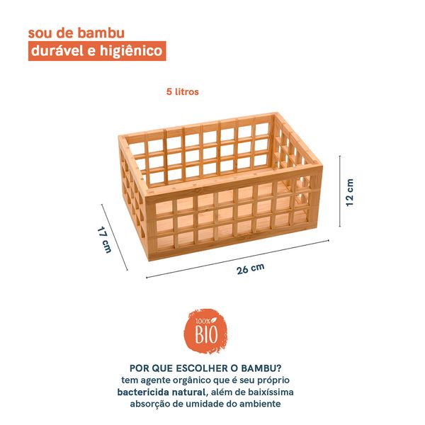 Caixa em bambu 26cm - oikos