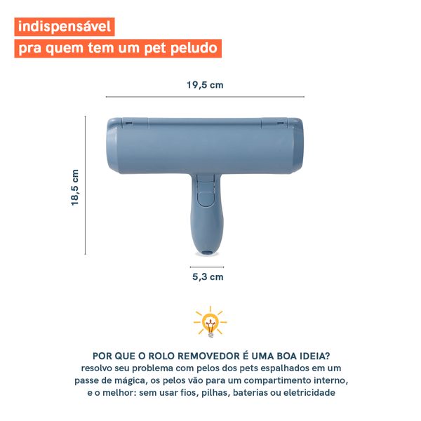 Rolo removedor de pelos reutilizável com compartimento - oikos animal