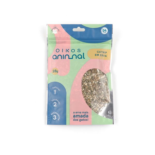 Erva catnip 28g para gatos oikos animal