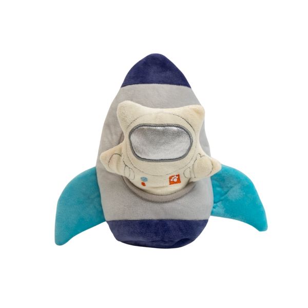 Pelúcia interativa foguete com 3 astronautas para pets - oikos animal