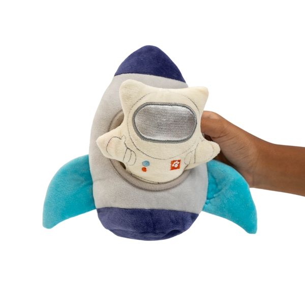 Pelúcia interativa foguete com 3 astronautas para pets - oikos animal